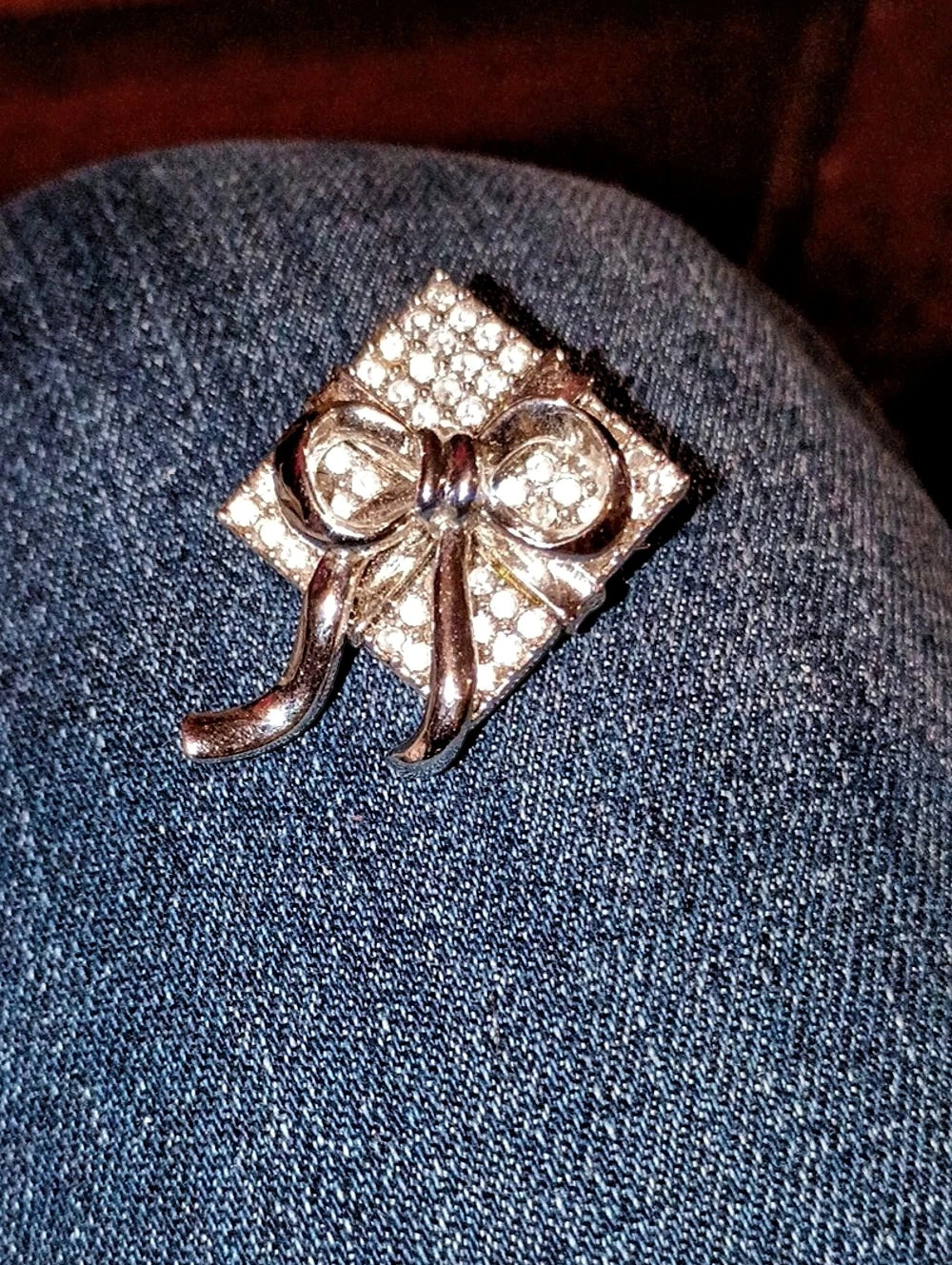 Gold-Tone Bow Brooch Pin